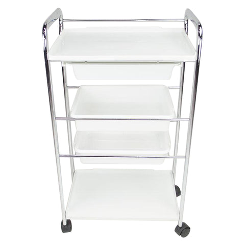 4 Level Plastic Rolling Trolley Cart